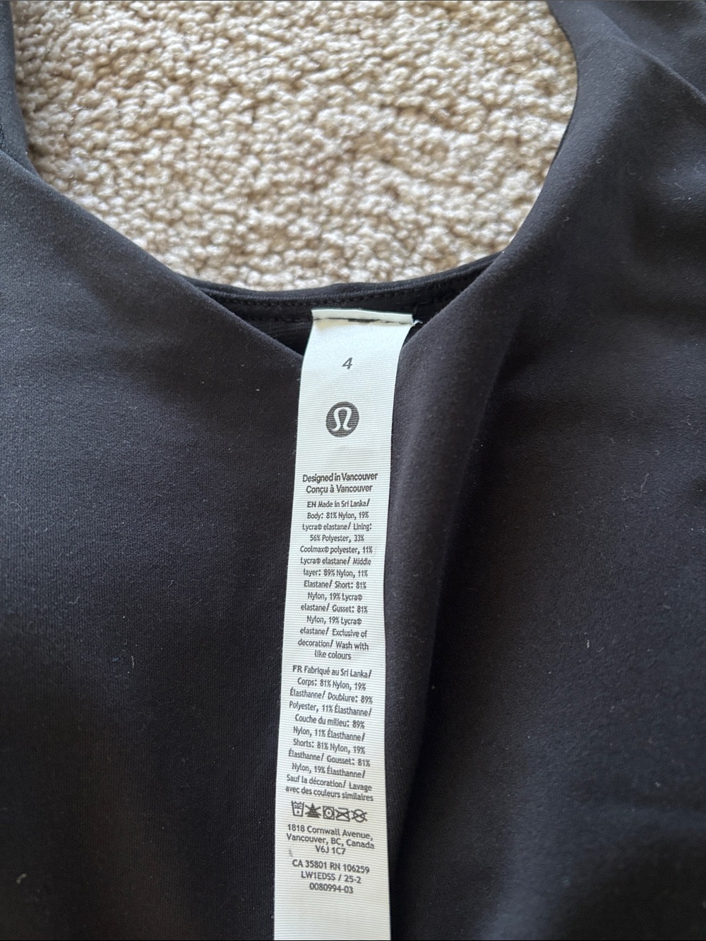 lululemon athletica Black Align Sleeveless Midi Dress Sz 4 - Picture 3 of 6